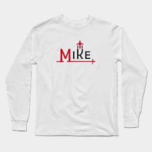 MIKE Aviation Phonetic Alphabet Pilot Airplane Long Sleeve T-Shirt